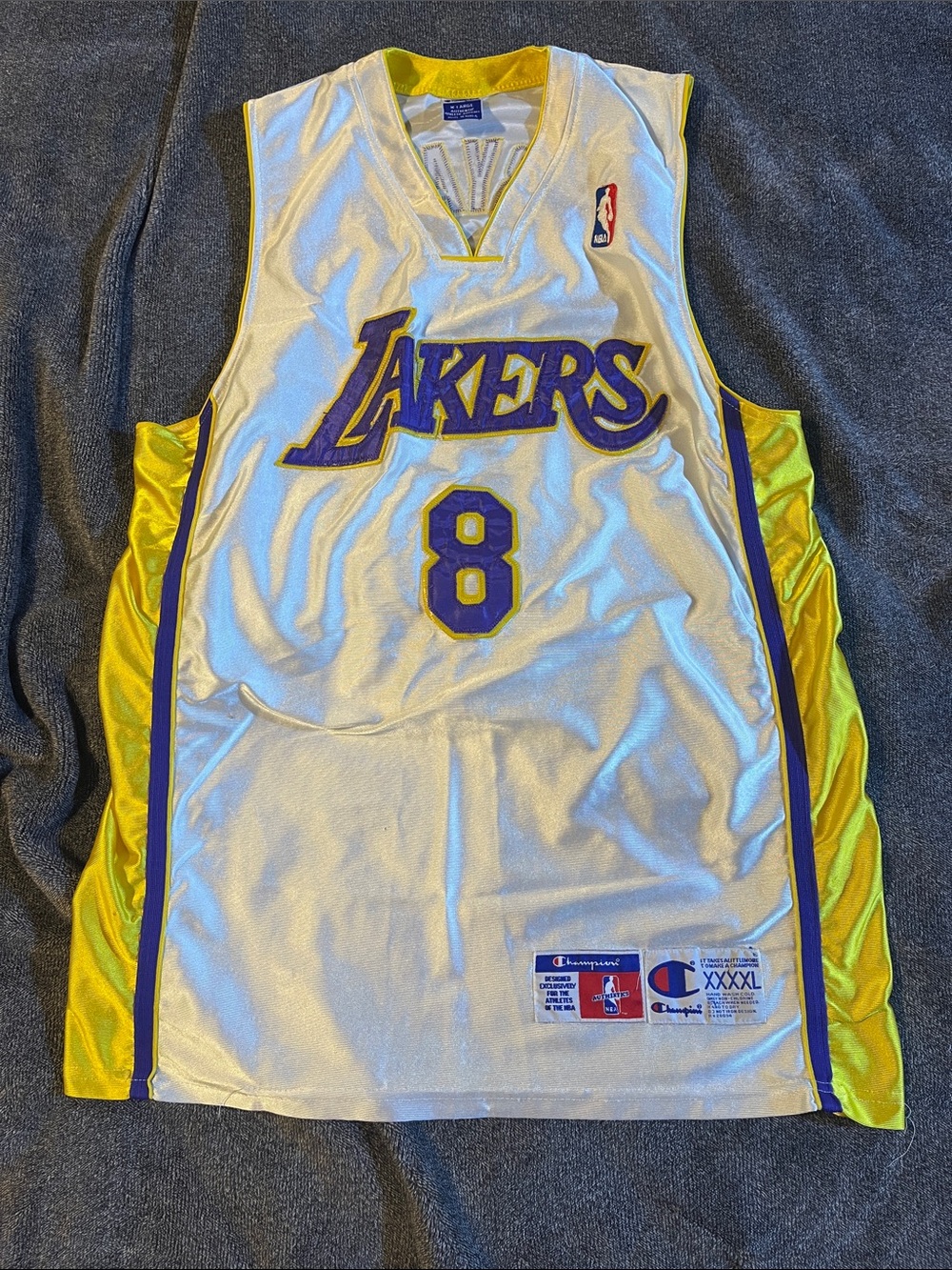 Champion Los Angeles Lakers White, Purple & Yellow #8 Basketball Jersey